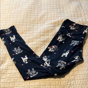 WOMENS SIZE MEDIUM LuLaRoe Navy Leggings with Dog Print